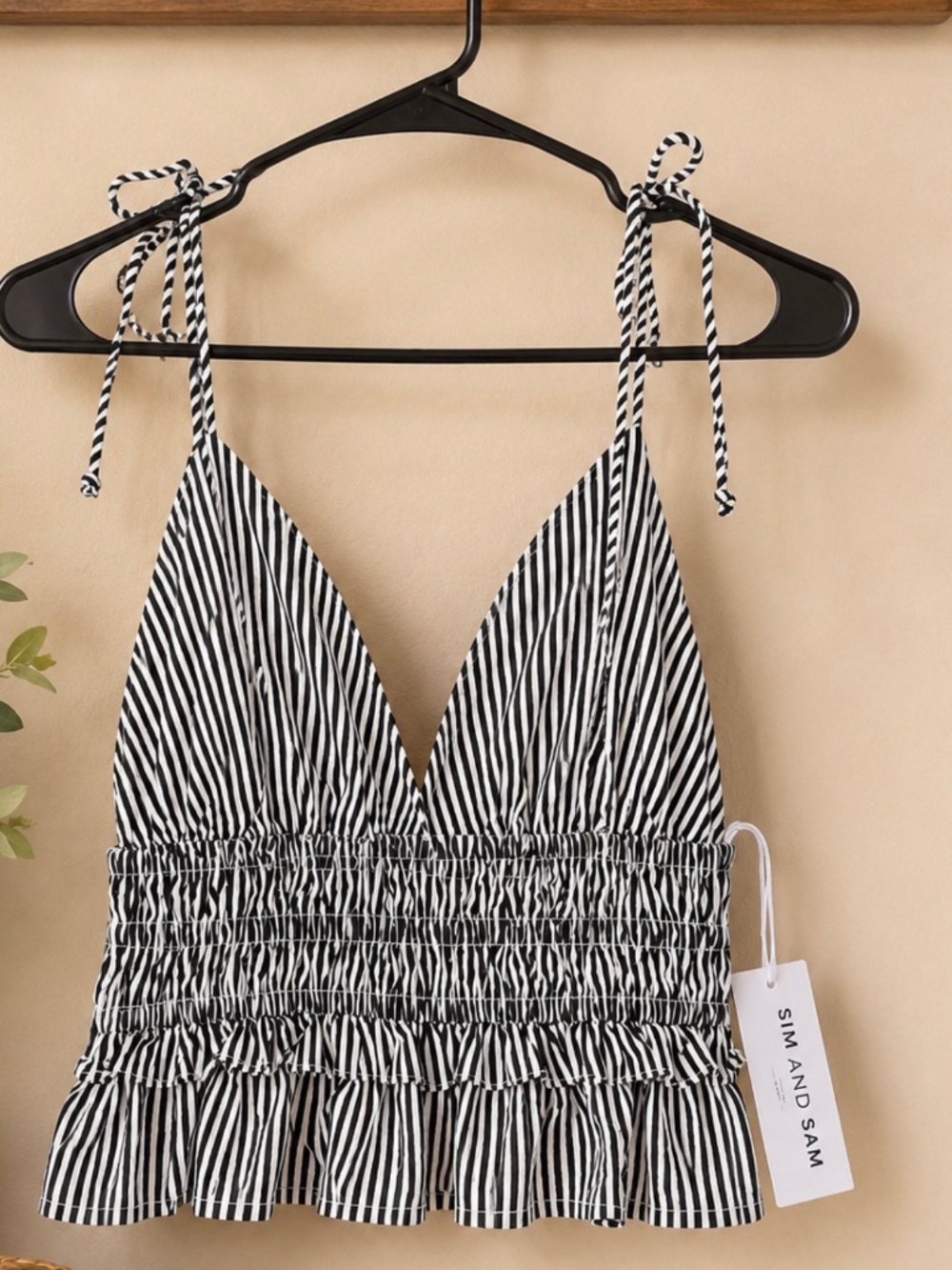 Sim and Sam Black & White Crop Top